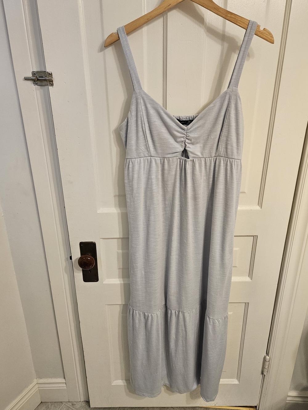Black Tape_ Light Blue Keyhole Midi Sundress